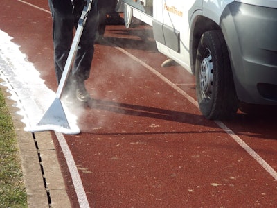 Foamstream on sidewalks and roads