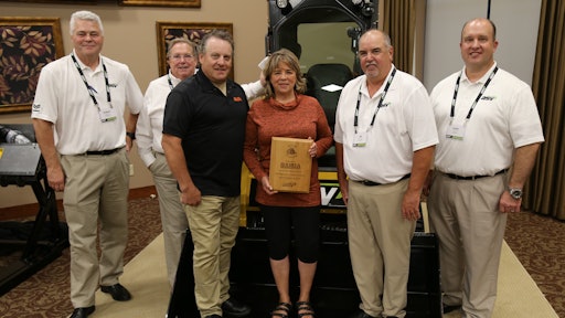 ASV announces Barda Equipment as its Dealer of the Year during its 2019 dealer meeting.