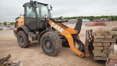 The adjustable electrohydraulic controls on Case Construction Equipment's new compact wheel loaders allow operators to change the responsiveness of lift and tilt bucket functions.
