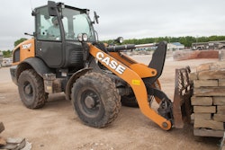The adjustable electrohydraulic controls on Case Construction Equipment's new compact wheel loaders allow operators to change the responsiveness of lift and tilt bucket functions.
