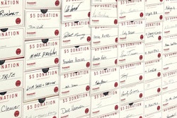 The GIE+EXPO Kawasaki booth attendee donation board.