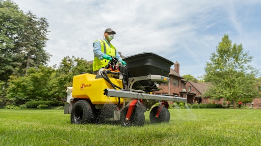 Affordable and easy to maneuver, stand-on sprayer/spreaders will continue to dominate the market in 2020. Shown here is the Z-Spray Max from Z-Turf Equipment.