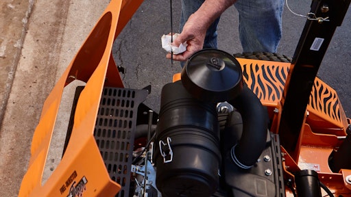 “Changing the oil is a low-cost option to help extend the life of the engine. Use a premium oil that is recommenced for the engine,' says Michael Miller, vice president of Global Support North America, Briggs & Stratton.