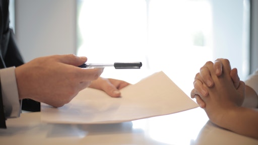 Crop Businessman Giving Contract To Woman To Sign 3760067
