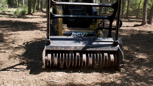 Clearing small trees and thick brush is simple for Oliver’s Bushhogging using an ASV RT-120 Forestry compact track loader. “ASV has done a great job making their machines,” stated Oliver. “They power the mulching heads very well and have a low ground-pressure, so we don’t have to worry about rutting up an area if it’s wet.”