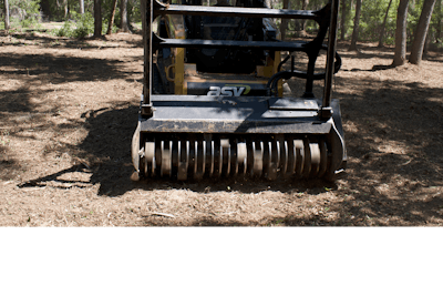 Clearing small trees and thick brush is simple for Oliver’s Bushhogging using an ASV RT-120 Forestry compact track loader. “ASV has done a great job making their machines,” stated Oliver. “They power the mulching heads very well and have a low ground-pressure, so we don’t have to worry about rutting up an area if it’s wet.”