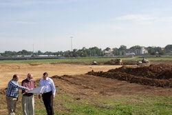 During a recent site visit, GIE+EXPO show director Warren Sellers reviewed progress on the improvement project that will enhance the Outdoor Demonstration Area with Kevin Moore, General Manager of the Kentucky Exposition Center, and Kevin McCoy, Executive Director of Facility Planning and Management.