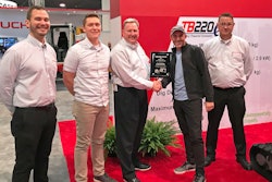 Left to right they are: Robert Vistad, Takeuchi regional business manager (RBM) West Region, Brendan Green, Feenaughty GM, Hampton Wideman, Takeuchi RBM SW Region, Randy Harris, Feenaughty president, Mike Schebetka, Takeuchi RBM West Region