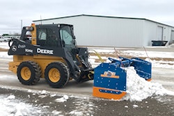 Box pushers work efficiently, both moving snow and containing it while it’s pushed to a designated location for collection.