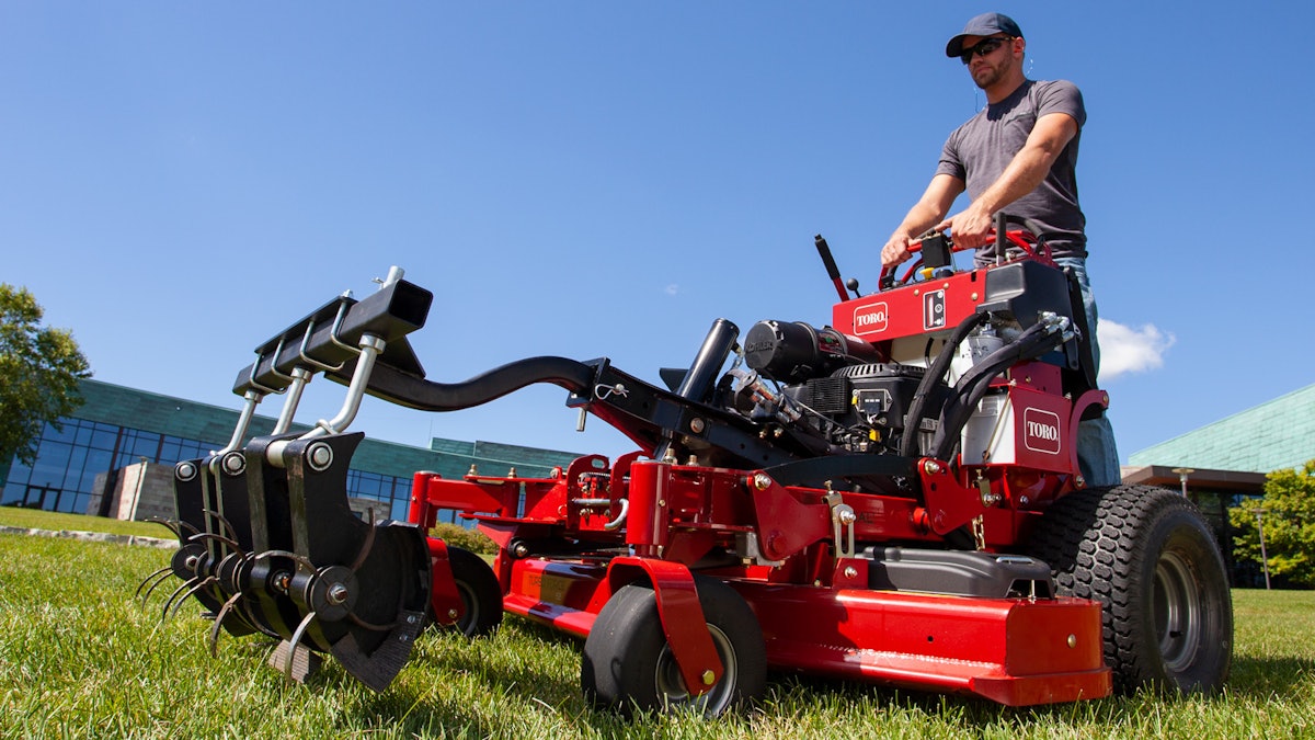 Toro GrandStand Multi Force Stand On Mower Adds Three More Work Attachments to Increase Productivity and Profits Green Industry Pros