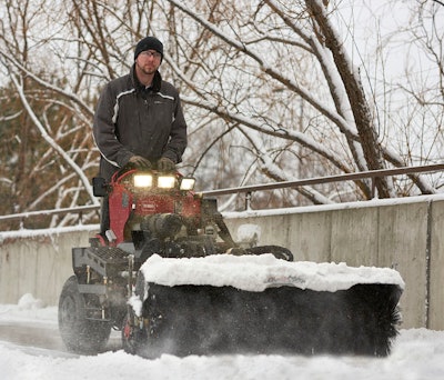Grandstand Snow Broom In Use