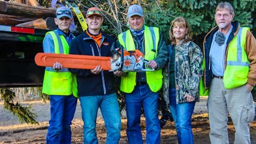 Stihl Inc Presented A Stihl Ms 500i Chain Saw With All Needed Accessories To The Nonprofit Thunder Mountain Wheelers Atv Club Who Felled The Tree