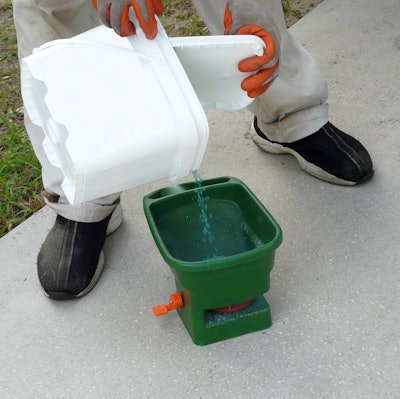 Many spreaders have no gauge on how much product is being utilized. Weighing out a pound of product and a known coverage area to determine exactly how much product is being used is a good practice.