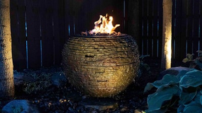 Fire and Water Stacked Slate Sphere