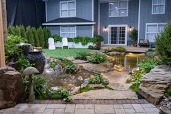 Atlantis Water Gardens’ shallow pond and stream display.