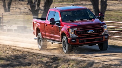 The Super Duty trucks will continue to offer the 7.3-liter V8 with 430 hp and 475 lb.-ft. of torque. The available third-generation 6.7-liter Power Stroke diesel V8 delivers 1,050 lb.-ft. of torque and 475 hp.