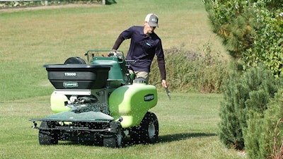 Turfco's hands-free speed control permits operators to use one hand for steering and the other to control the wand while driving if necessary.