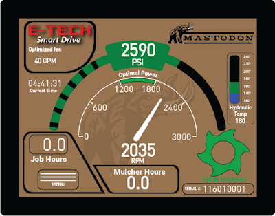 A circular gauge gives the operator a clear indication of where they are working. This is important as many operators try to gauge drum speed based on sound, which can be deceiving and lead to lower productivity.