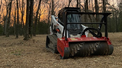 Peterson used a Bobcat T770 compact track loader with a Fecon Bull Hog attachment to tackle the land clearing test.