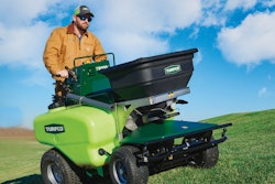 The T5000 has 325 lbs. spreader capacity.