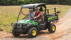 John Deere offers multiple UTV accessories that add additional functionality to a UTVs, such as locking toolboxes and cargo box side extensions that will allow operators to haul large, bulky items like landscape timbers.