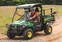John Deere offers multiple UTV accessories that add additional functionality to a UTVs, such as locking toolboxes and cargo box side extensions that will allow operators to haul large, bulky items like landscape timbers.