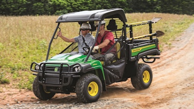 John Deere offers multiple UTV accessories that add additional functionality to a UTVs, such as locking toolboxes and cargo box side extensions that will allow operators to haul large, bulky items like landscape timbers.