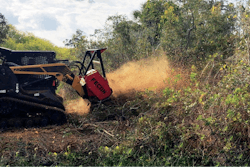 Randy R. Mitchem, Inc. is using a Fecon BLACKHAWK mulcher head such as the one shown to complete a variety of land clearing projects.