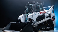 The all-electric Bobcat T7X compact track loader shown at the Consumer Electronics Show fully eliminates all hydraulics and components.