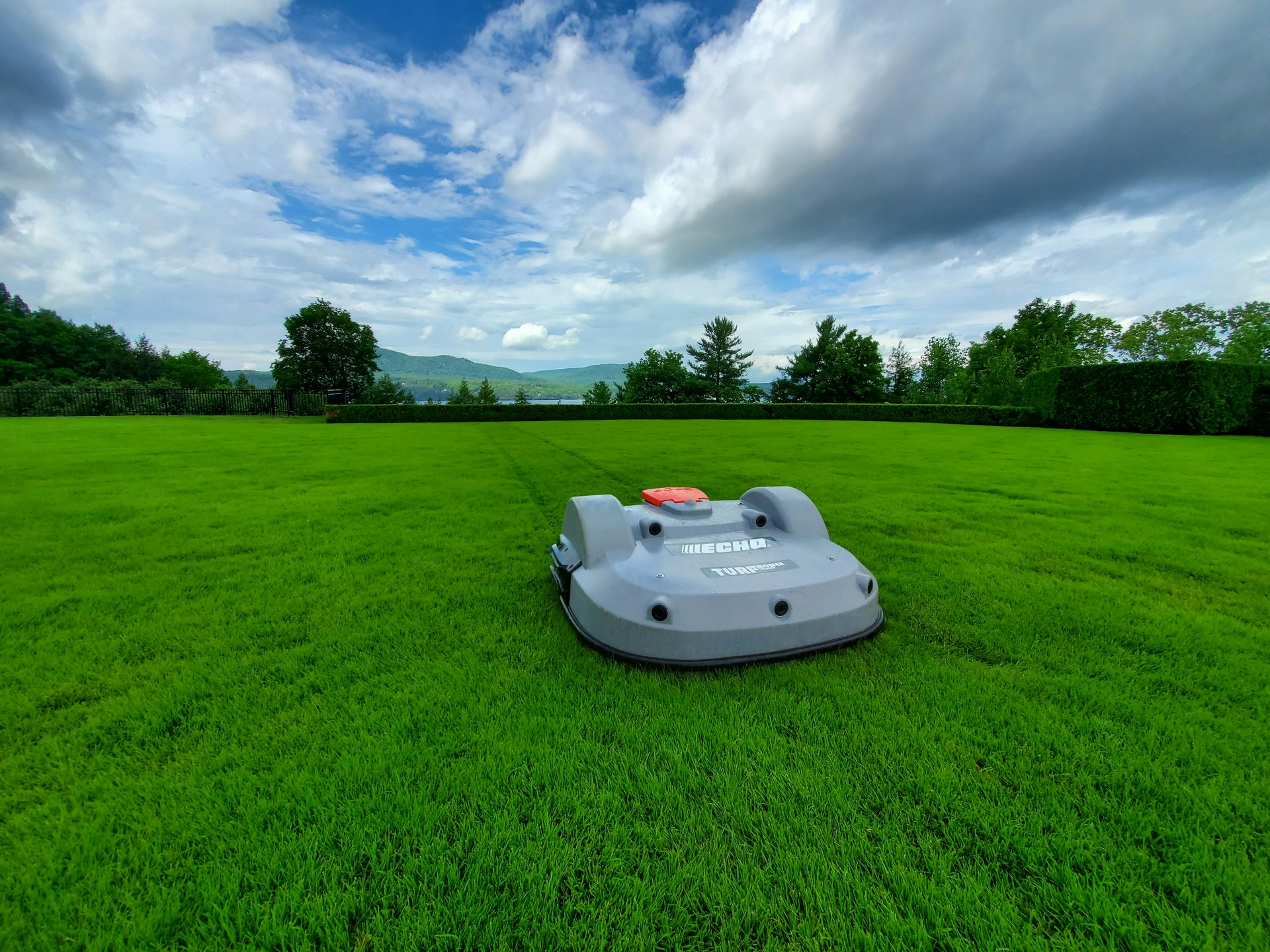 Robotic mower help landscape companies perform more work with fewer employees.