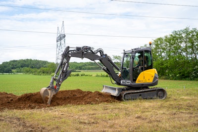 Tracked excavators are used for shorter distances.