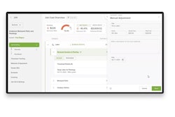Example of what the screen would look like when you are looking at your job cost overview.