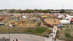 The outdoor demo yard at Equip Expo offers attendees the chance to try out various pieces of equipment