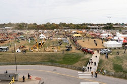 The outdoor demo yard at Equip Expo offers attendees the chance to try out various pieces of equipment