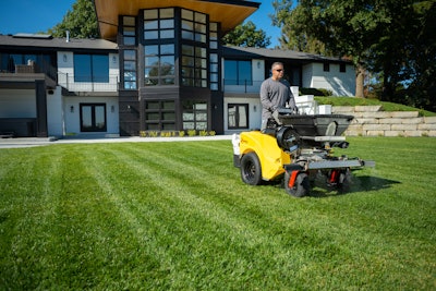 Stand-on spreader-sprayers allow lawn care operators to do more with less.