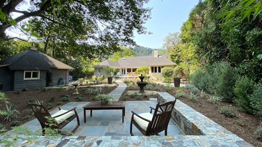 A client's backyard oasis after a landscape designer created the concept using software and the team installed it.