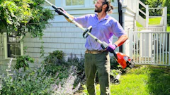 Battery-powered equipment is generally lighter in weight than gasoline-powered equipment.