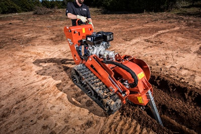 Regularly inspect a trencher's teeth, chain and sprockets to ensure it continues to dig properly.