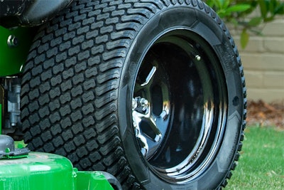 Despite a hole drilled into the sidewall of this tire, it remains flat-free.