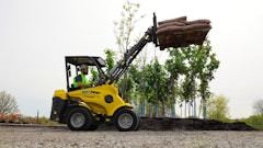 The way the ground drive is set up in a compact articulated loader will minimize turf disturbance, and operators can maneuver around tight corners