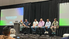 L to R: Lindsey Kruse, manager, customer success, Aspire Software; Mark Tipton, CEO, Aspire Software; Nasim Niwar, president, Nasim Landscape; Chad Reinhart, founder, Reinhart Landscape; Allen Sweeney, founder and CEO, Aphix; and JT Price, founder, Landscape Workshop, discuss how to grow a green industry business.