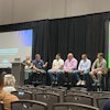 L to R: Lindsey Kruse, manager, customer success, Aspire Software; Mark Tipton, CEO, Aspire Software; Nasim Niwar, president, Nasim Landscape; Chad Reinhart, founder, Reinhart Landscape; Allen Sweeney, founder and CEO, Aphix; and JT Price, founder, Landscape Workshop, discuss how to grow a green industry business.