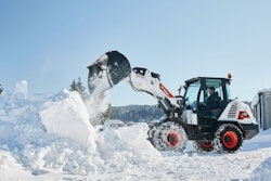Bucket attachments can be added to compact equipment to help contractors perform snow and ice management services.