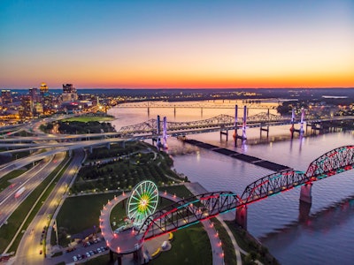✅ Louisville Big Four Bridge And Skylinesm Brightened