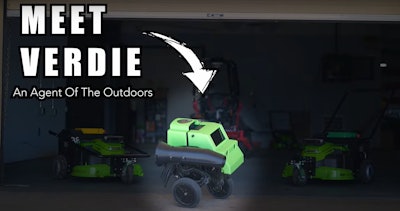 A robot that uses artificial intelligence can mow yards, as well as perform the edging, trimming and leaf blowing.