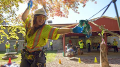 Audrey Sellepack participates in the Women’s+ event at Arborwear in October 2023.