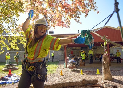 Audrey Sellepack participates in the Women’s+ event at Arborwear in October 2023.