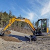 The Case CX50D Mini Excavator can help landscape contractors with pool and ponds areas.