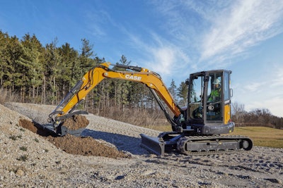 The Case CX50D Mini Excavator can help landscape contractors with pool and ponds areas.