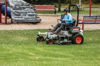 The ZT6000e zero-turn mower from Bobcat Co. produces zero emissions and low noise.